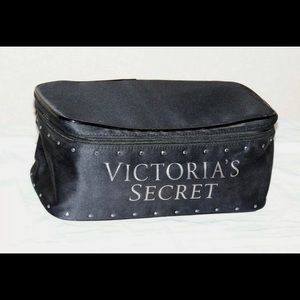 NEW NWT Victorias Secret Black Bling train/Makeup Cosmetic Travel bag